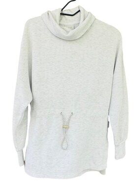 Varley Freya DoubleSoft Small Cowl Neck Sweatshirt Adjustable Drawstring Hem Gra